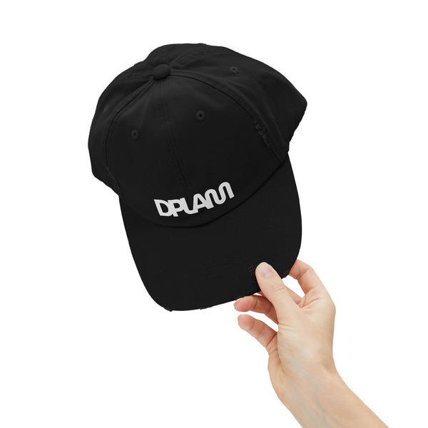 Trendy Unisex Distressed Cap with DPLAM Text – Casual Headwear, Gift for Him/Her, Summer Accessory, Fashion Statement, Everyday Style