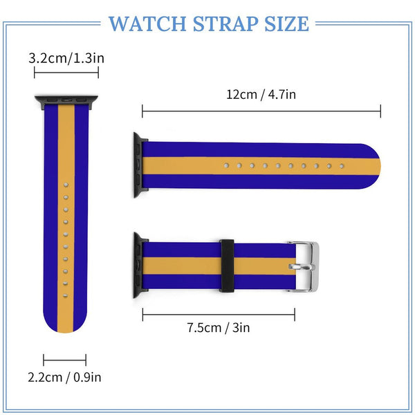Blue and Gold Silicone Apple Watch Band