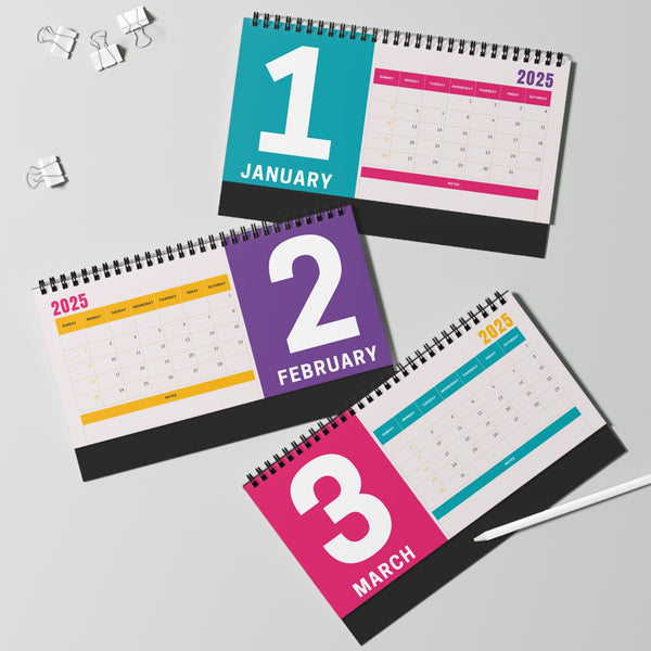 Colorful Desktop Calendar (Year 2025)