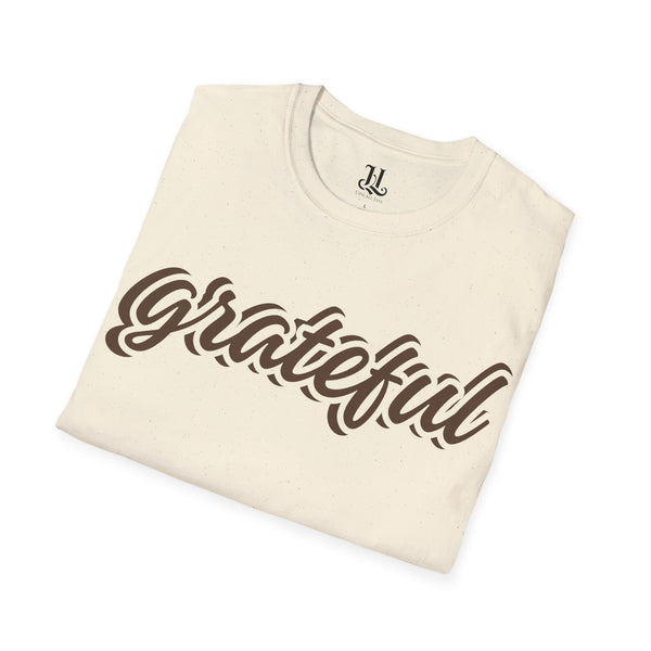 Grateful Unisex Softstyle T-Shirt - Perfect for Thanksgiving, Casual Wear, Gifts, Cozy Vibes, Everyday Comfort