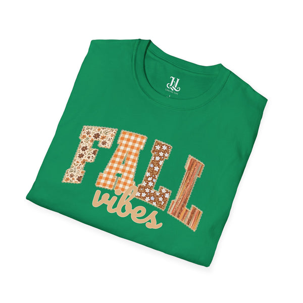 Fall Vibes Unisex Softstyle T-Shirt, Autumn Apparel, Seasonal Shirt, Cozy Fall Top, Thanksgiving Gift, Casual Everyday Wear
