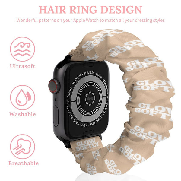 Tan Glow Softly Scrunchie Apple Watch Band