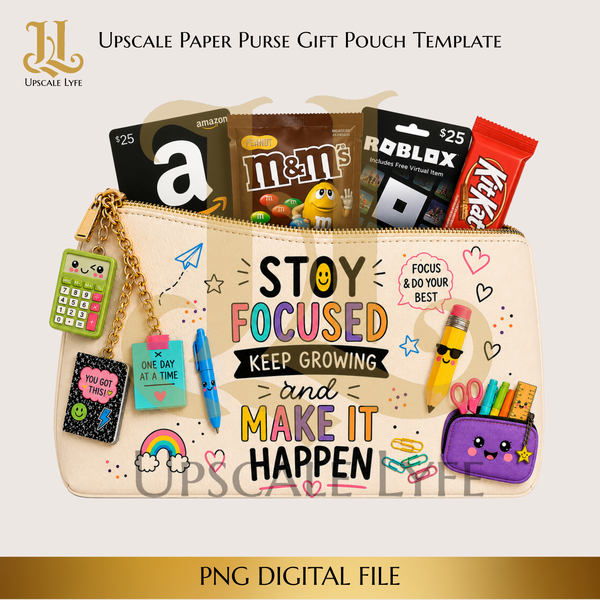 School Paper Purse Template Digital Download PNG Instant Digital Only File