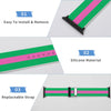 Pink and Green Silicone Apple Watch Band