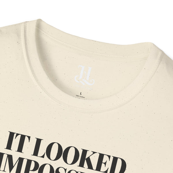 It Looked Impossible But God T-Shirt — Inspirational Christian Faith Tee