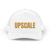 Upscale Trucker Hat — Retro Mesh Cap with 'UPSCALE' Gold Lettering