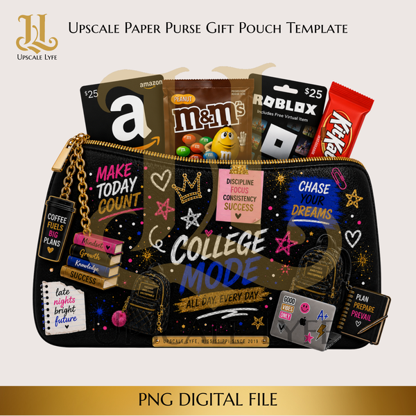 School Paper Purse Template Digital Download PNG Instant Digital Only File