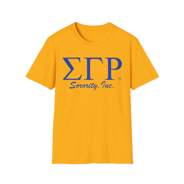 Sigma Gamma Rho Sorority Unisex Softstyle T-Shirt, Greek Life Apparel, College Student Shirt, Sorority Gift, Casual Wear