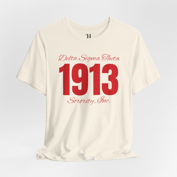 Delta Sigma Theta 1913 Unisex Jersey Short Sleeve T-Shirt, Sorority, Inc
