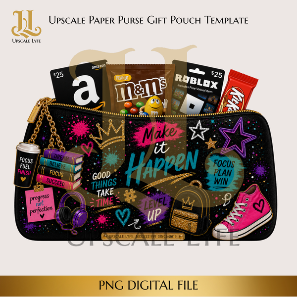 School Paper Purse Template Digital Download PNG Instant Digital Only File