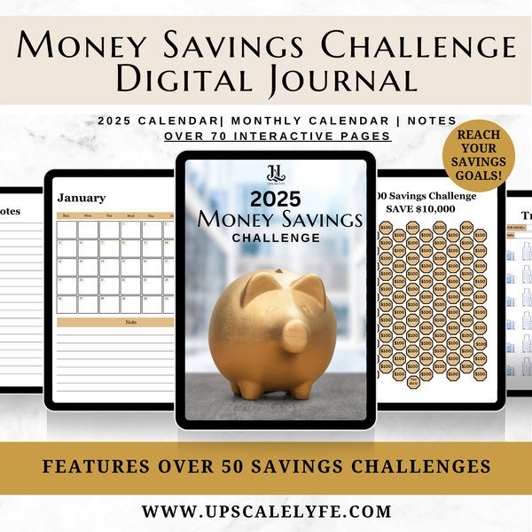 2025 Money Savings Challenge Digital Journal - Gold