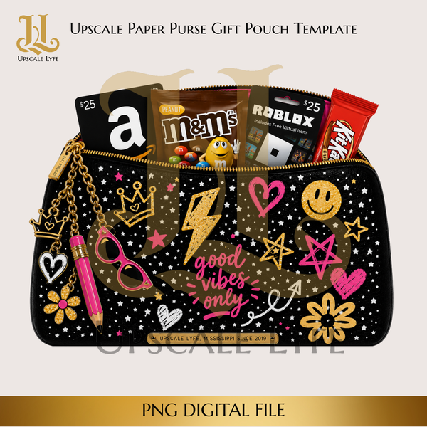 School Paper Purse Template Digital Download PNG Instant Digital Only File