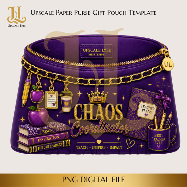 Chaos Coordinator Paper Purse Template Digital Download PNG Instant Digital Only File