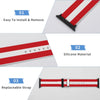 Red and White Silicone Apple Watch Band