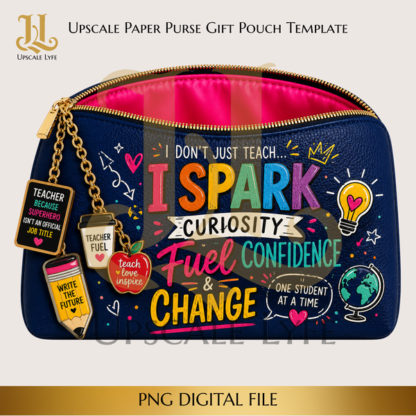 Educator Paper Purse Template Digital Download PNG Instant Digital Only File