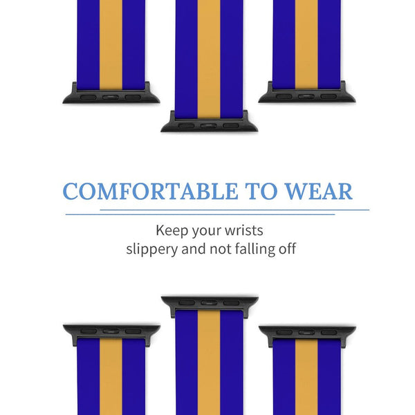 Blue and Gold Silicone Apple Watch Band