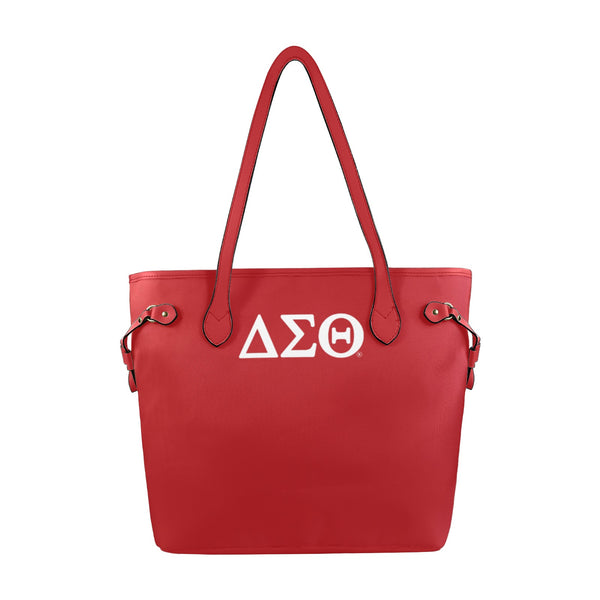 Delta Sigma Theta Clover Canvas Tote - Red