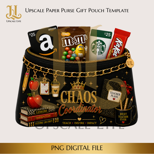 Chaos Coordinator Paper Purse Template Digital Download PNG Instant Digital Only File