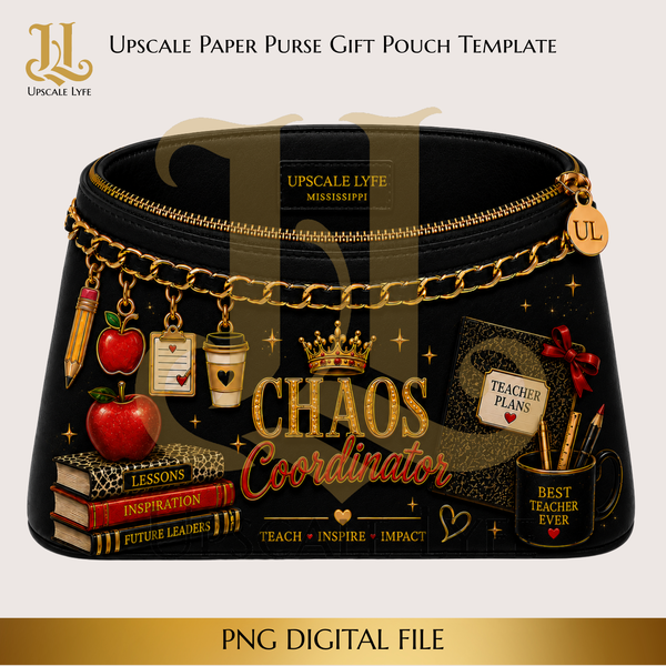 Chaos Coordinator Paper Purse Template Digital Download PNG Instant Digital Only File