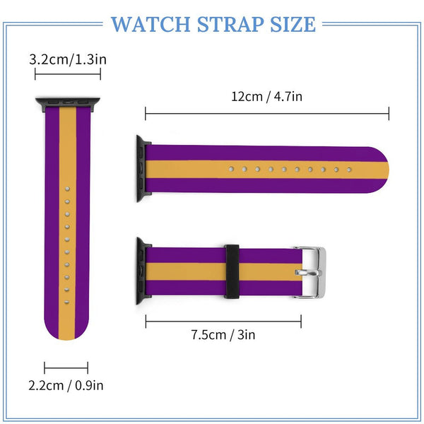 Purple and Gold Silicone Apple Watch Band