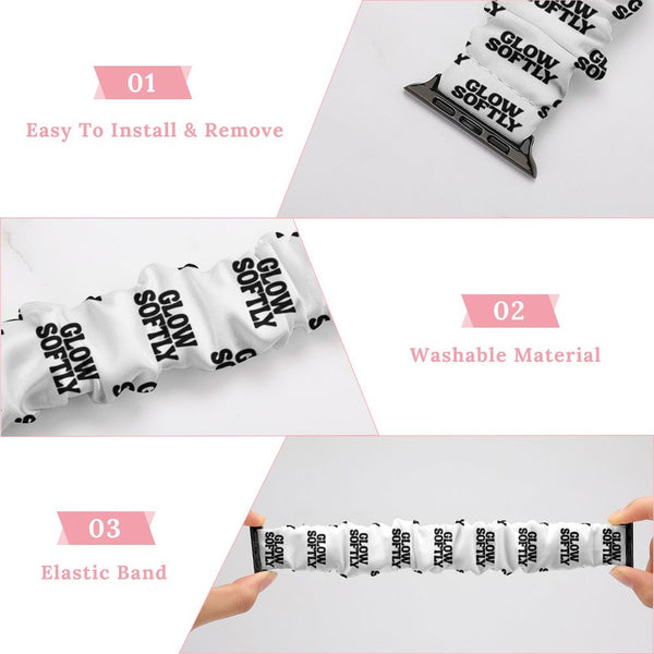 White Glow Softly Scrunchie Apple Watch Band