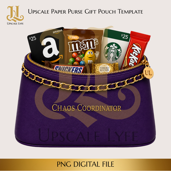 Chaos Coordinator Paper Purse Template Digital Download PNG Instant Digital Only File