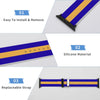 Blue and Gold Silicone Apple Watch Band