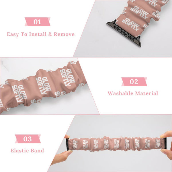 Rose Gold Glow Softly Scrunchie Apple Watch Band