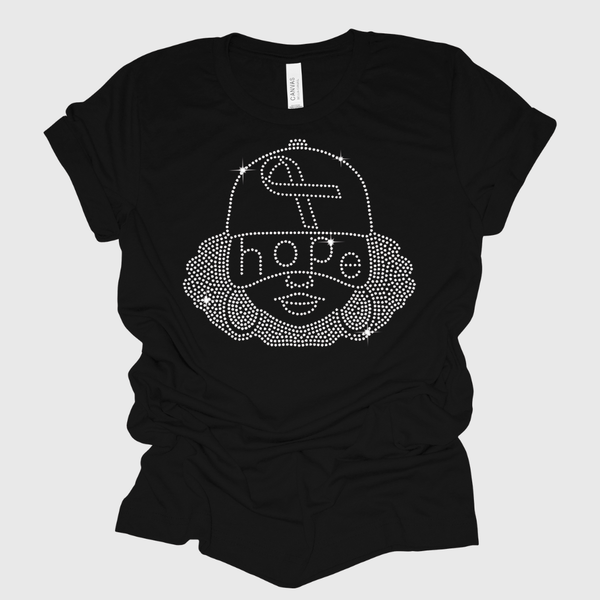 Breast Cancer Awareness Hope Rhinestone Bling T-Shirt