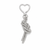Upscale Glam Rhinestone Keychain & Bag Charm- Silver Heart
