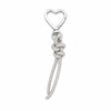 Upscale Glam Rhinestone Keychain & Bag Charm- Silver Heart