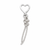 Upscale Glam Rhinestone Keychain & Bag Charm- Silver Heart