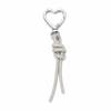 Upscale Glam Rhinestone Keychain & Bag Charm- Silver Heart