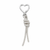 Upscale Glam Rhinestone Keychain & Bag Charm- Silver Heart