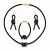 Upscale Glam Rhinestone 3 Piece Jewelry Set - Black