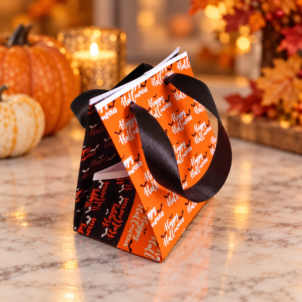Happy Halloween Mini Gift Bag Printable Design | DIY Paper Gift Bag | Instant Download | Upscale Creations