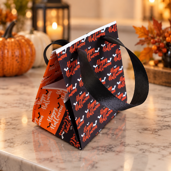 Happy Halloween Mini Gift Bag Printable Design | DIY Paper Gift Bag | Instant Download | Upscale Creations