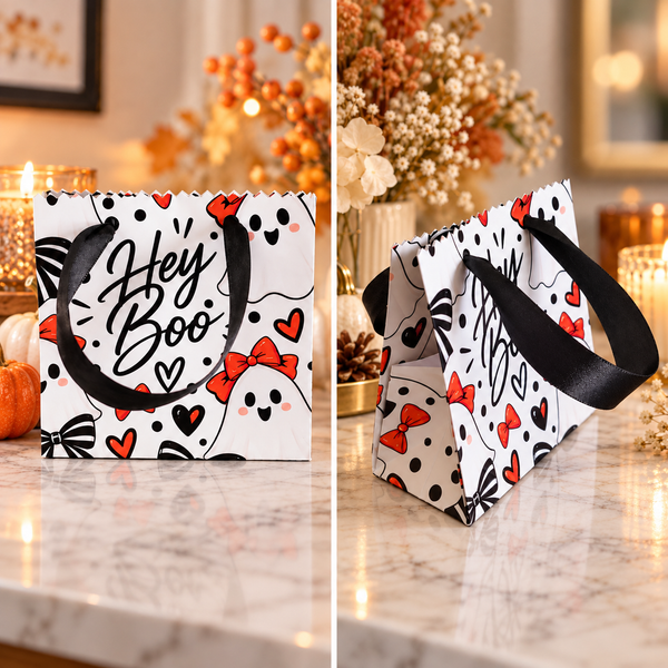 Hey Boo! Mini Gift Bag Printable Design | DIY Paper Gift Bag | Instant Download | Upscale Creations