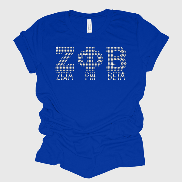 Zeta Phi Beta Rhinestone Bling T-Shirt