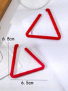 Red Triangle Hoop Earrings