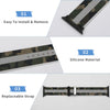 Camo with Silver Stripe Silicone Apple Watch Band