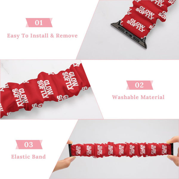 Red Glow Softly Scrunchie Apple Watch Band