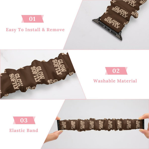 Brown Glow Softly Scrunchie Apple Watch Band