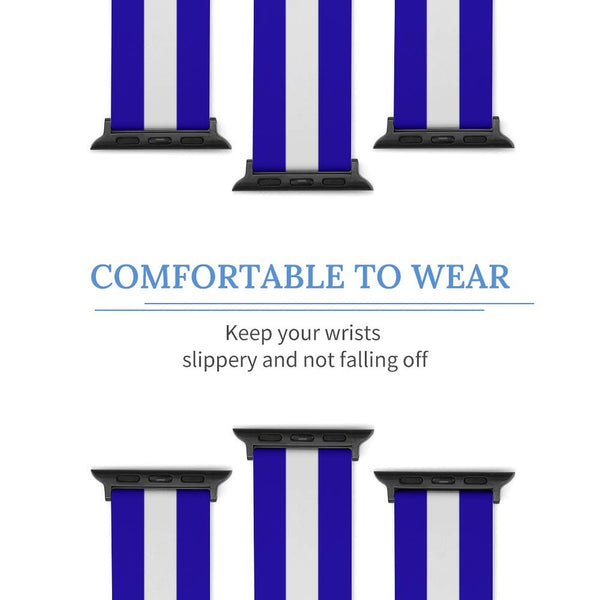 Blue & White Silicone Apple Watch Band