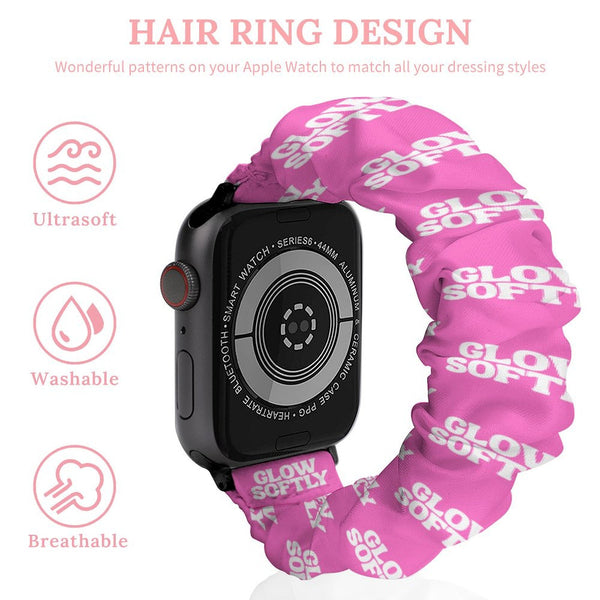 Pink Glow Softly Scrunchie Apple Watch Band