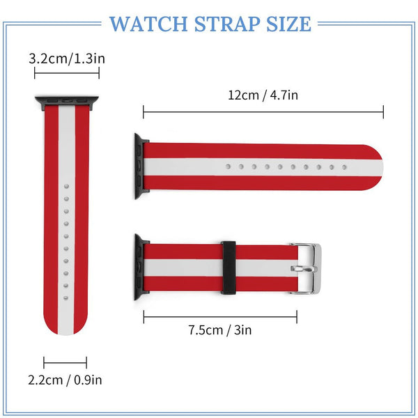 Red and White Silicone Apple Watch Band