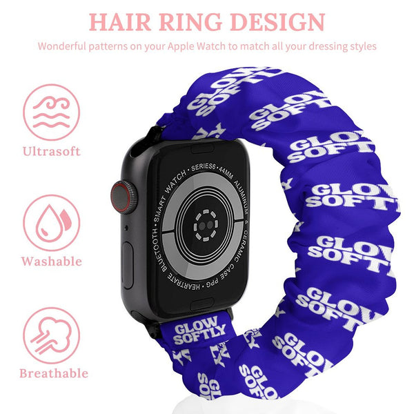 Blue Glow Softly Scrunchie Apple Watch Band