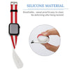 Red and White Silicone Apple Watch Band