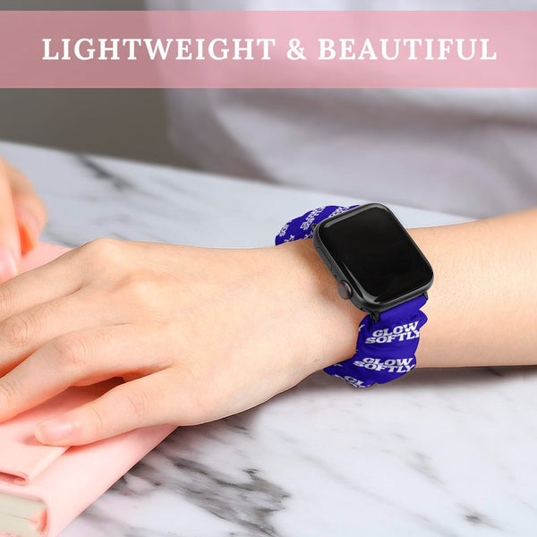 Blue Glow Softly Scrunchie Apple Watch Band