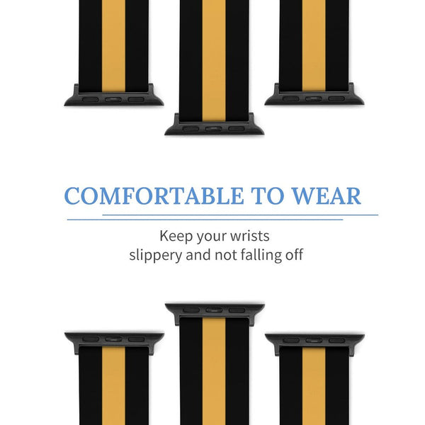 Black and Gold Silicone Apple Watch Band